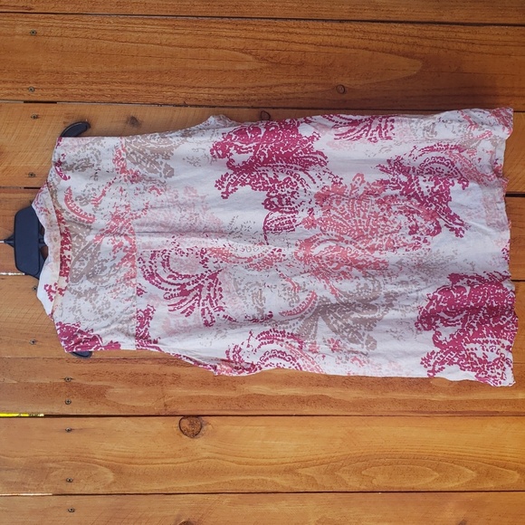 Dana Buchman XL Button Collar Sleeveless Chest Pockets Swirl Print Top - Picture 11 of 12